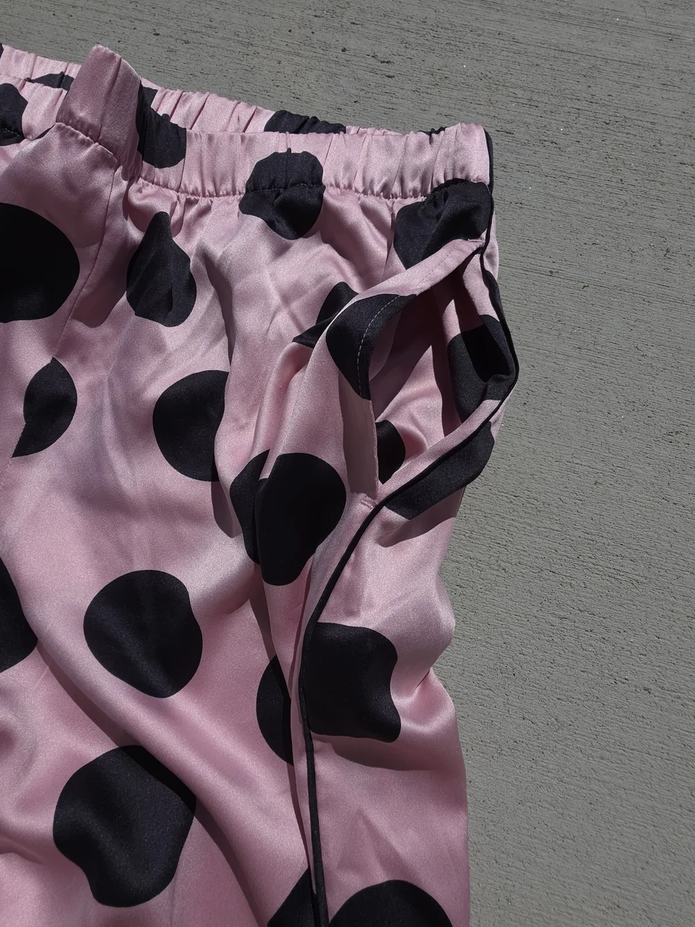 Victoria's Secret Pink Pajama Bottoms with Black Polka Dots